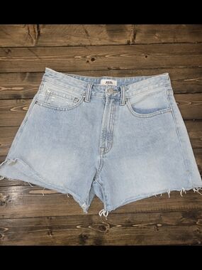 Light Blue High-Rise Denim Shorts